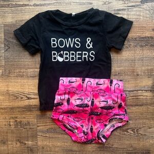 Girls Fishing Outfit - Black and Pink